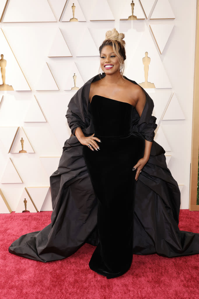 Laverne Cox on the Oscars red carpet.