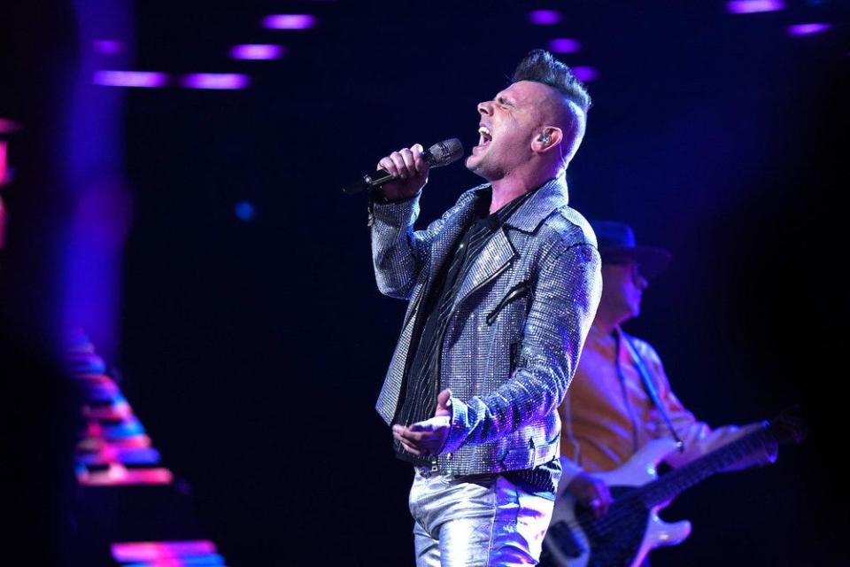 "The Voice" contestant Bryan Olesen, pictured, delivered a soaring performance that moved John Legend to tears during the first part of the Season 25 finale.