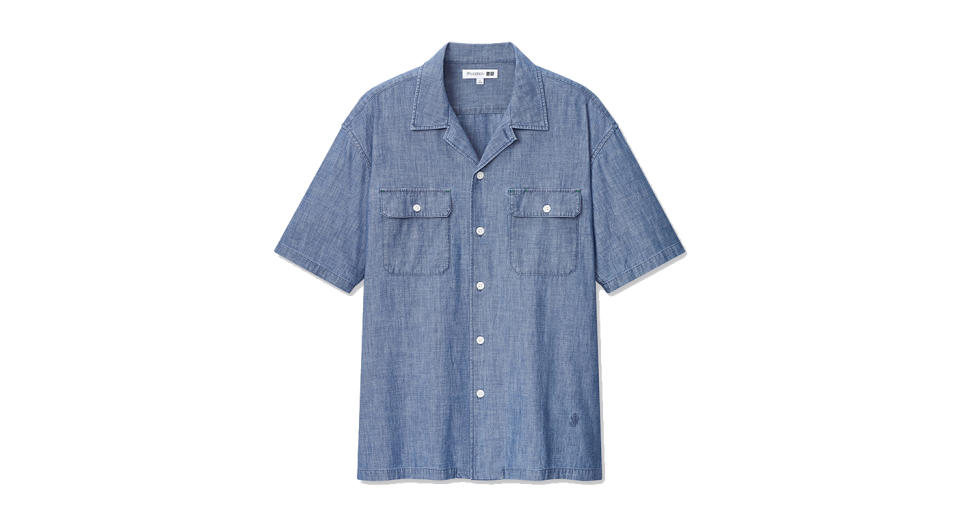 JW ANDERSON CHAMBRAY SHORT SLEEVED WORK SHIRT