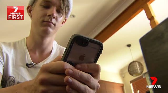 Using an app on his phone, Brendan was able to follow the suspects. Photo: 7 News