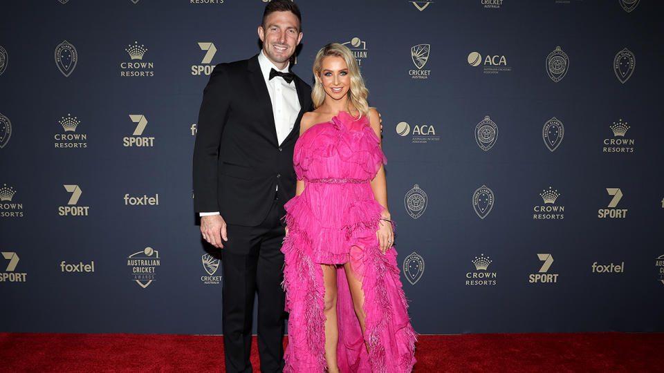 Shaun Marsh and wife Rebecca. (Photo by Graham Denholm/Getty Images)