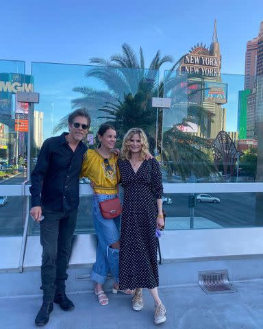 <p>Sosie Bacon Instagram</p> Kevin Bacon, Sosie Bacon, and Kyra Sedgwick in Las Vegas in 2022.