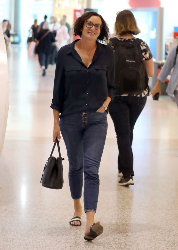 Cassandra Thornburn spotted at the airport while her ex Karl Stefanovic marries in Mexico. Source: Diimex