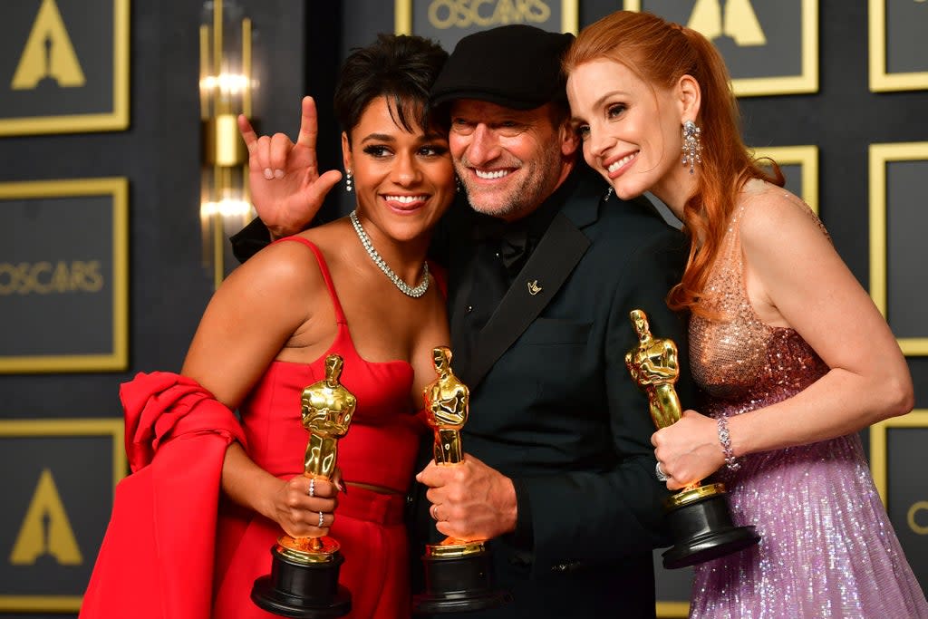 Ariana DeBose, Tory Kotsur and Jessica Chastain all picked up top acting gongs (AFP via Getty Images)