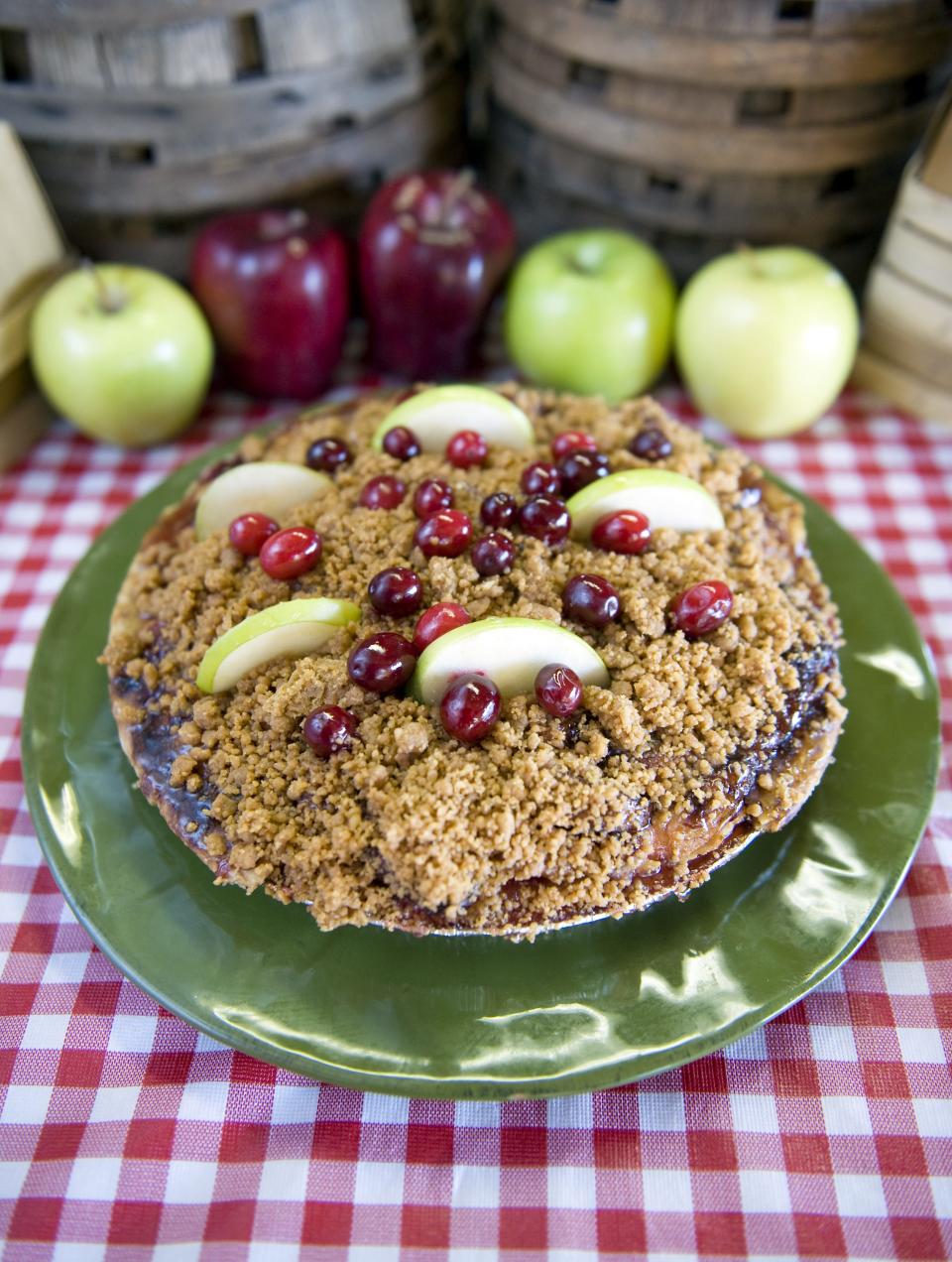 Apple-cranberry pie is ready to pair with some coffee or cold milk at Penza's Pies at the Red Barn Cafe in Hammonton.