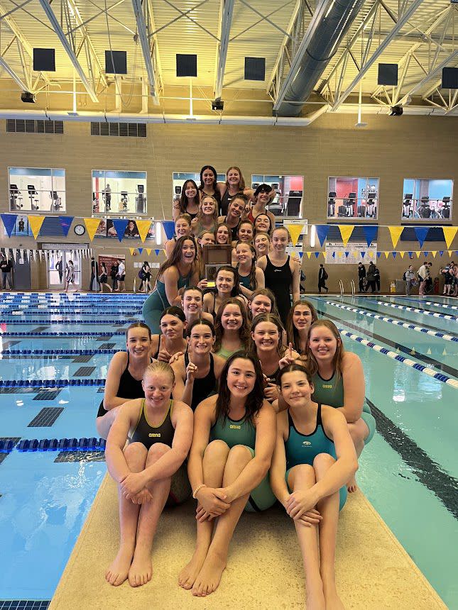 Davis High School’s girls swimming team on the Region 1 championship at the South Davis Rec Center on Saturday. | Provided by Davis