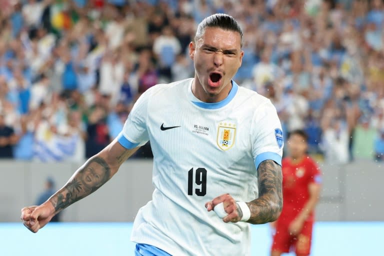 Darwin Núñez llega en racha al partido de Uruguay frente a Estados Unidos el 1 de julio de 2024 en Kansas City, Missouri, en por el Grupo C de la Copa América (CHARLY TRIBALLEAU)