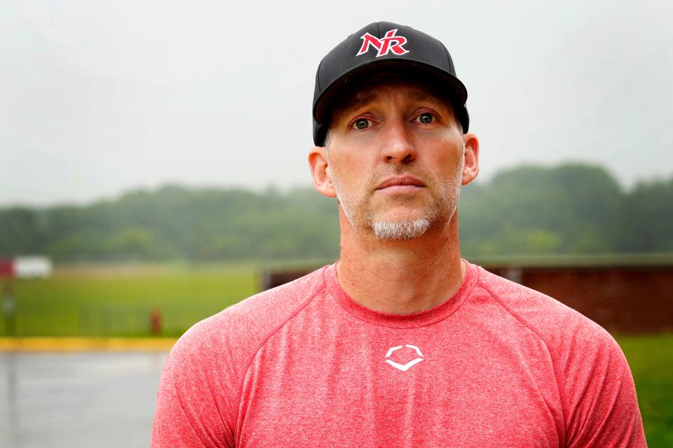Dwayne Kuhn, coach of the New Richmond Riverbats, talks about coaching Clayton Doerman, 7, for the past three years. He was just starting to coach the younger brother, Hunter, 4. And the youngest, Chase, 3, just wanted to be with his brothers, Kuhn said.