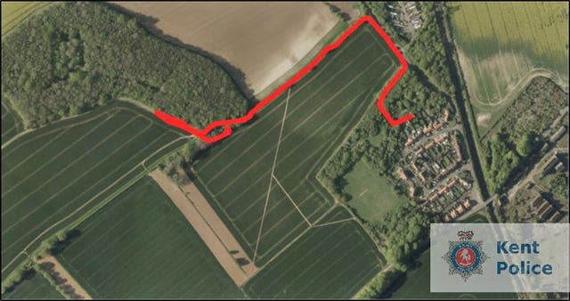The route taken by Mrs James on her final walk was mapped using data from her smart watch
