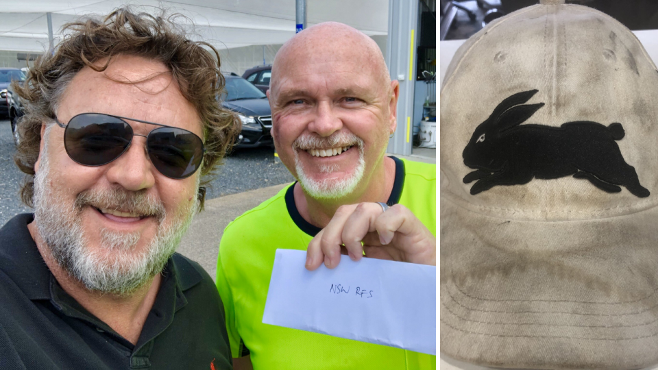 Russell Crowe has inspired six-figure donations to the NSW RFS. (Source: Twitter/@russellcrowe)