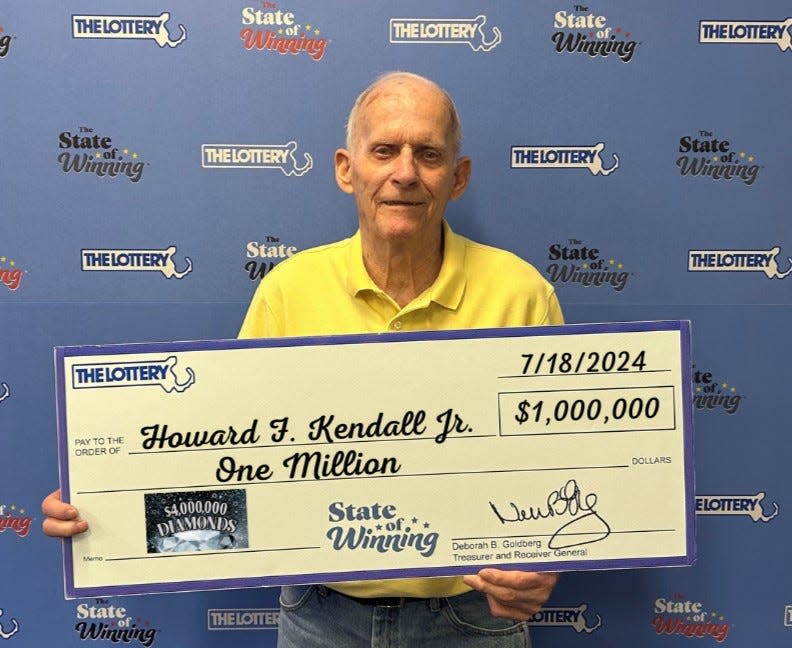 Howard Kendall Jr., of Plymouth, pocketed one of four $1 million grand prizes in the Massachusetts State Lottery's “$4,000,000 Diamonds” $10 scratch ticket after a stop at a Plymouth 7-Eleven.