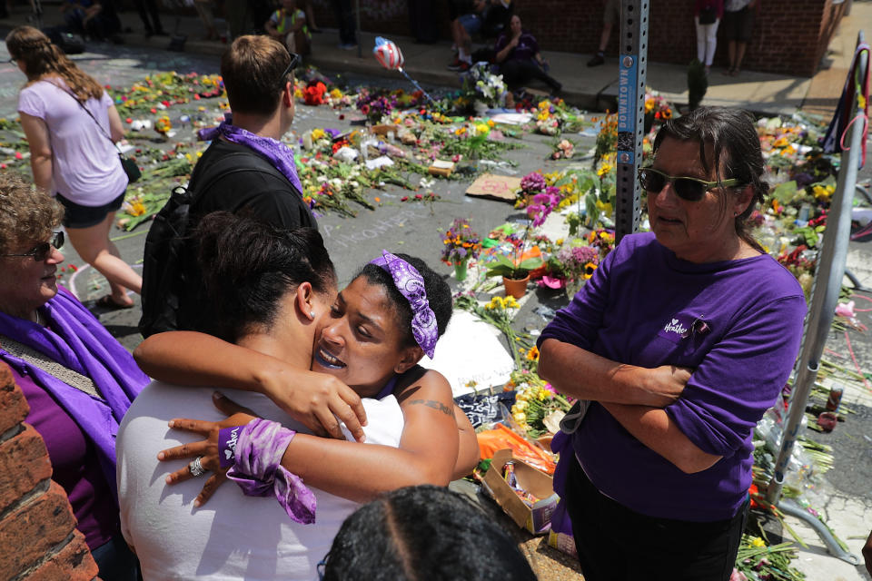 Tears and tributes at Virginia memorial for Heather Heyer