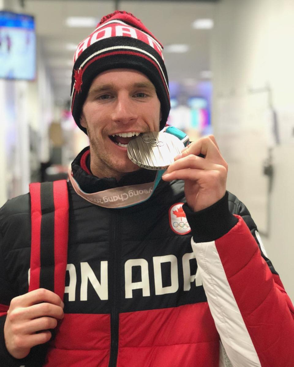 <p>Max Parrot Canada, snowboard<br> maxparrot: Thank you all for the support!! I have the best fans ever!! You all inspires me to accomplish great things like this bite!! #olympics #snowboarding<br> (Photo via Instagram/maxparrot) </p>