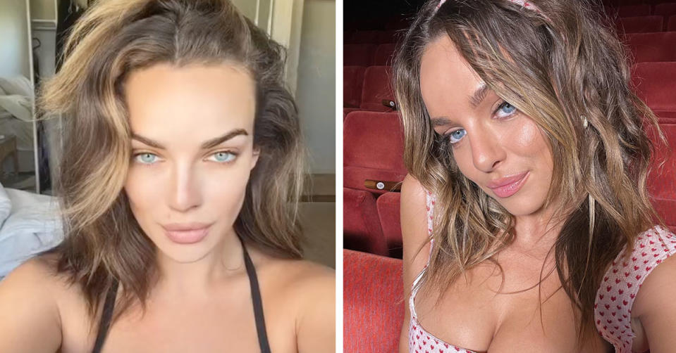 Abbie Chatfield has weighed in on the popular TikTok beauty filter 'Bold Glamour'. Photo: TikTok/abbiechatfield & Instagram/abbiechatfield