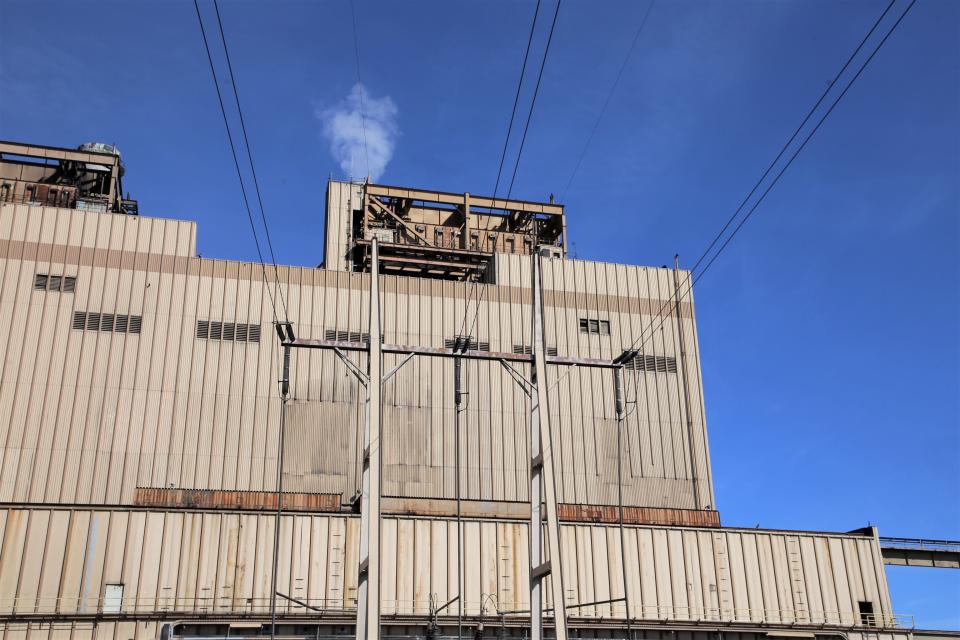 Transmission lines take power away from the San Juan Generating Station.