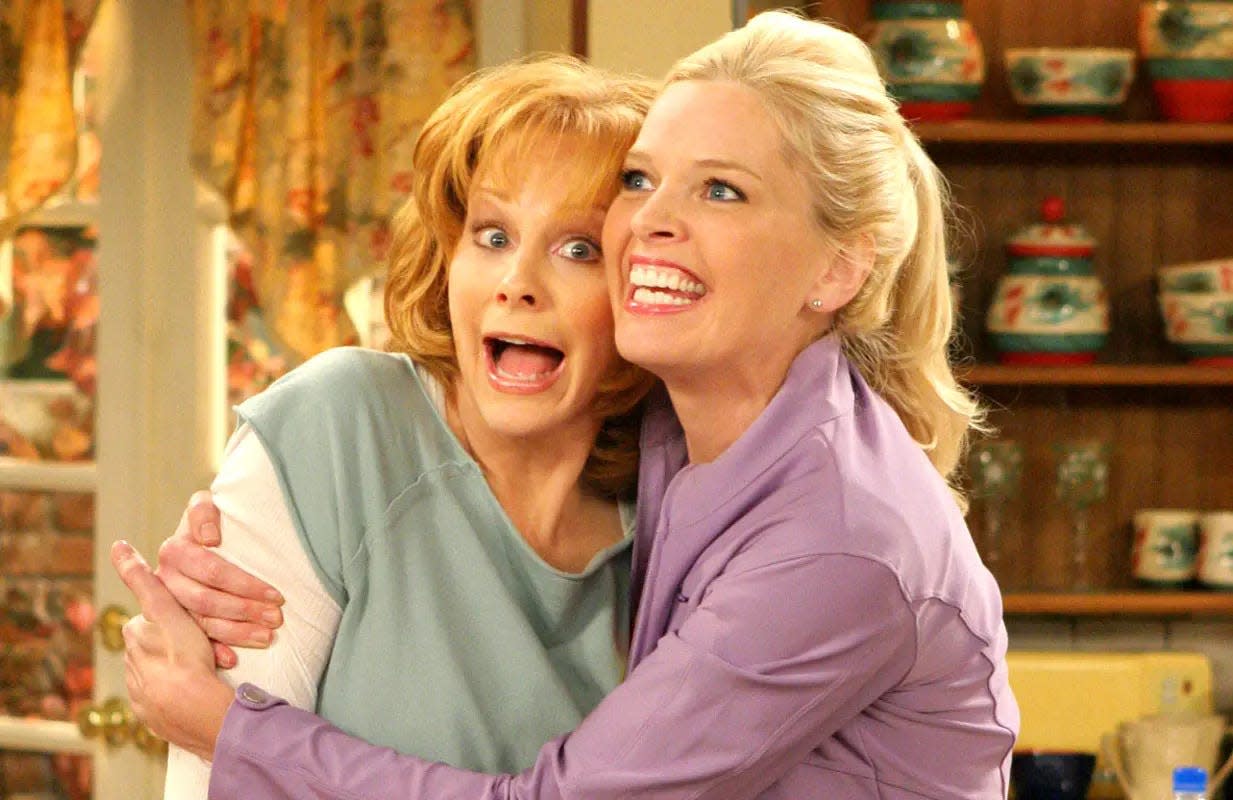 Reba McEntire (left) and Melissa Peterman star as Reba Nell Hart and Barbara Jean Hart, respectively, in the TV series "Reba."