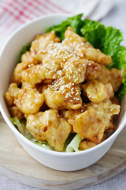 <p>Rasamalaysia</p><p>Imagine battered chicken fried to crispy perfection and doused in a sweet honey and lemony sauce… a quick and easy recipe that anyone can make at home. </p><p><strong>Get the recipe: <a href="http://rasamalaysia.com/honey-lemon-chicken/" rel="nofollow noopener" target="_blank" data-ylk="slk:Honey Lemon Chicken;elm:context_link;itc:0;sec:content-canvas" class="link rapid-noclick-resp">Honey Lemon Chicken</a></strong></p>