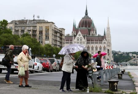 Ship accident on the Danube river in Budapest