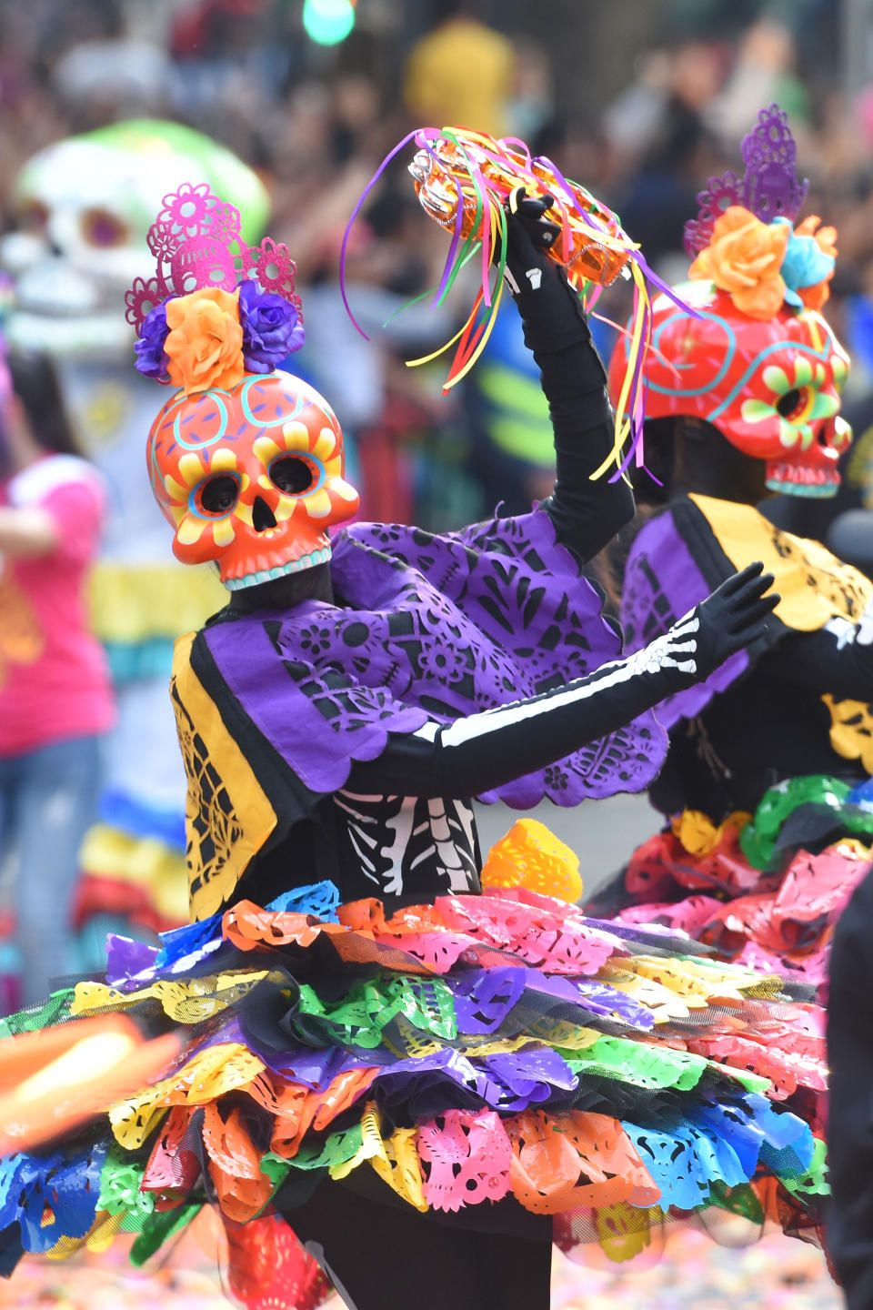 <p>People are seen participate during the traditional Skulls Parade as part of Day of the Dead celebrations at Reforma Avenue on Oct. 28, 2017 in Mexico City, Mexico. (Photo: Carlos Tischler/NurPhoto via Getty Images) </p>