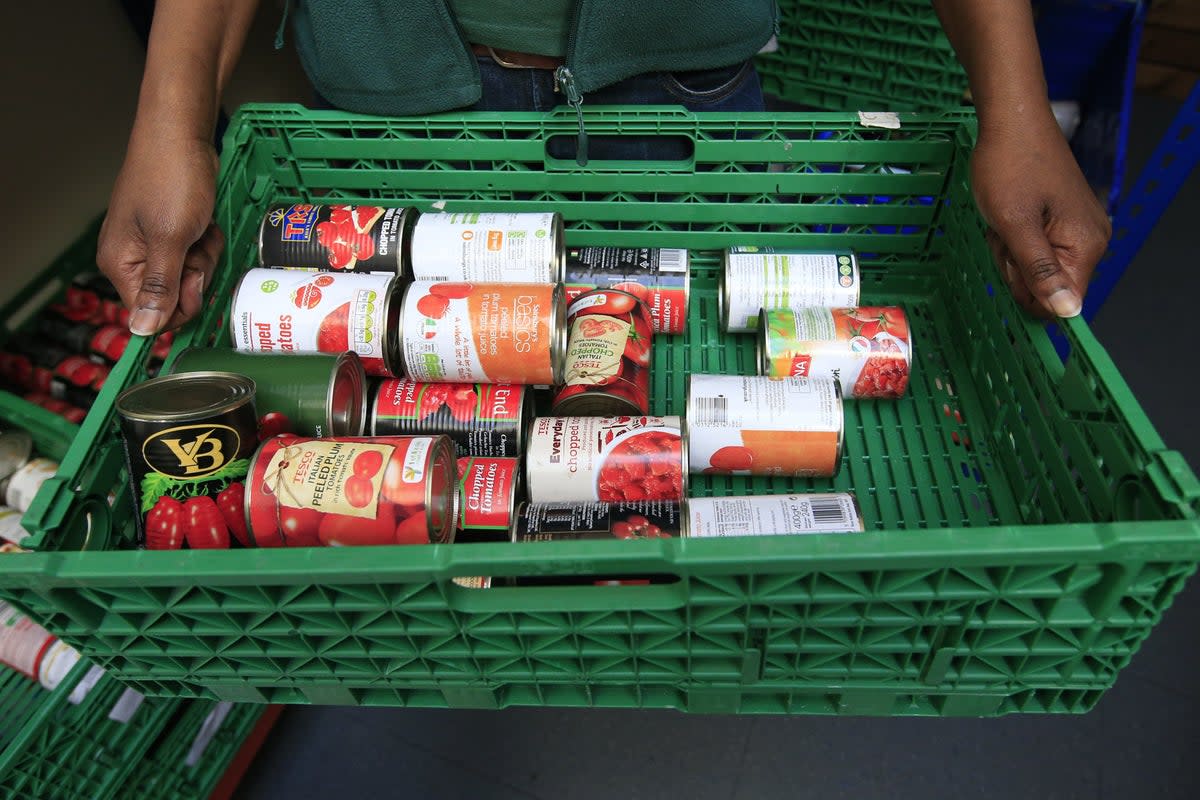 Stocks of food at a food bank (Jonathan Brady/PA) (PA Wire)