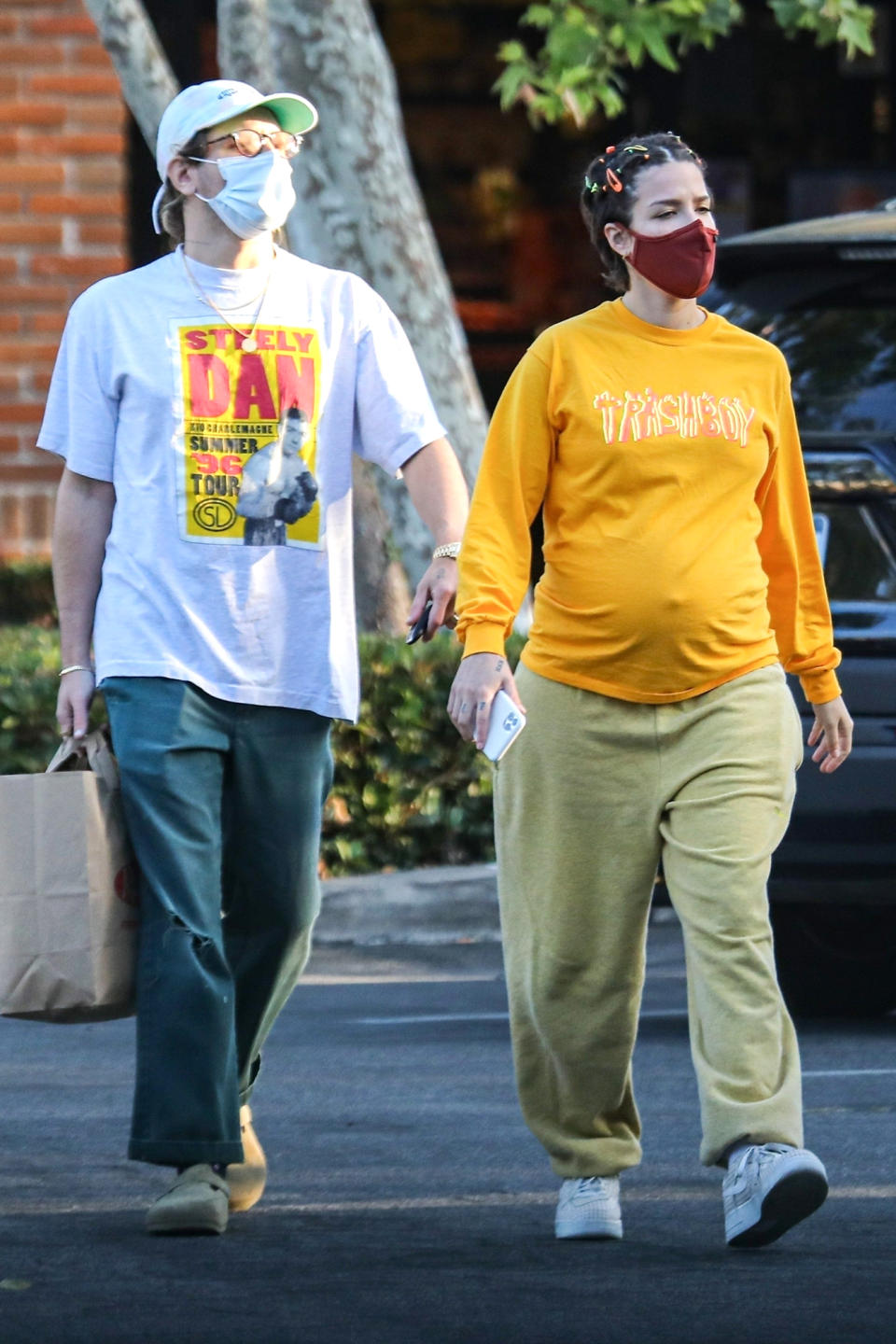 <p>A pregnant Halsey and boyfriend Alev Aydin grab groceries in Malibu.</p>