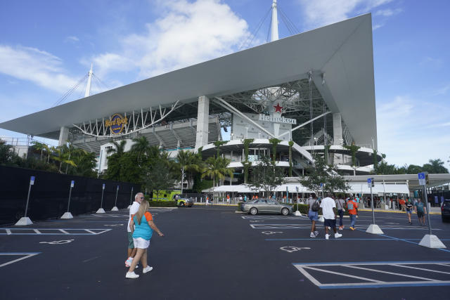 About a dozen cars catch fire at Hard Rock Stadium parking lot