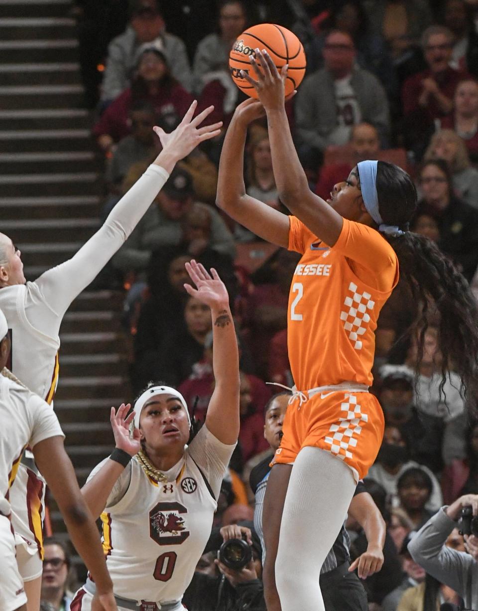 Tennessee forward Rickea Jackson was second in the SEC in scoring at 19.4 points per game and averages 8 rebounds a game.