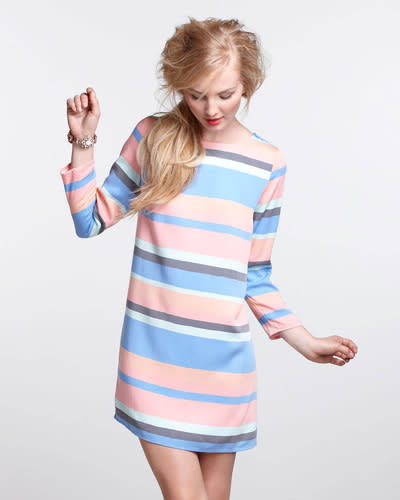 Striped Boatneck Mini Dress