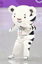 <p>Soohorang was a white tiger, Korea's guardian animal, per <a href="https://olympics.com/en/olympic-games/pyeongchang-2018/mascot" rel="nofollow noopener" target="_blank" data-ylk="slk:Olympics.com;elm:context_link;itc:0;sec:content-canvas" class="link ">Olympics.com</a>. He was meant to watch over the athletes and spectators of the 2018 Winter Games in South Korea, giving them protection during their time there. </p>