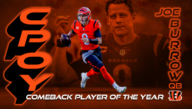 Joe Burrow is comeback player of the year! : r/bengals