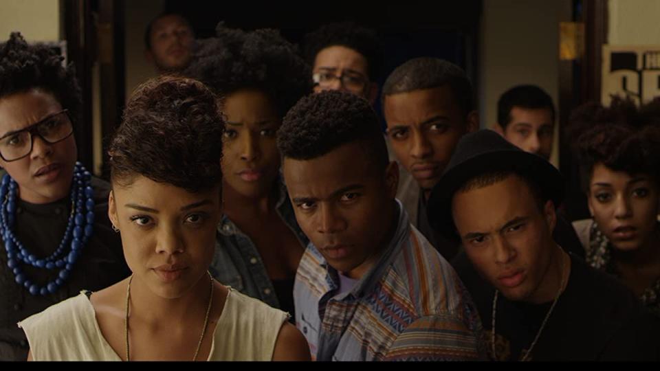 <p><strong>Cast: </strong>Tessa Thompson, Tyler James Williams</p><p>Tensions flare at a predominantly white college when the staff at a renowned campus magazine throws a racist Halloween party, further dividing the Black and white students.</p><p><a class="link " href="https://www.amazon.com/White-People-Tyler-James-Williams/dp/B00OSQA1Y2?tag=syn-yahoo-20&ascsubtag=%5Bartid%7C10072.g.34125298%5Bsrc%7Cyahoo-us" rel="nofollow noopener" target="_blank" data-ylk="slk:Watch Now;elm:context_link;itc:0;sec:content-canvas">Watch Now</a></p>