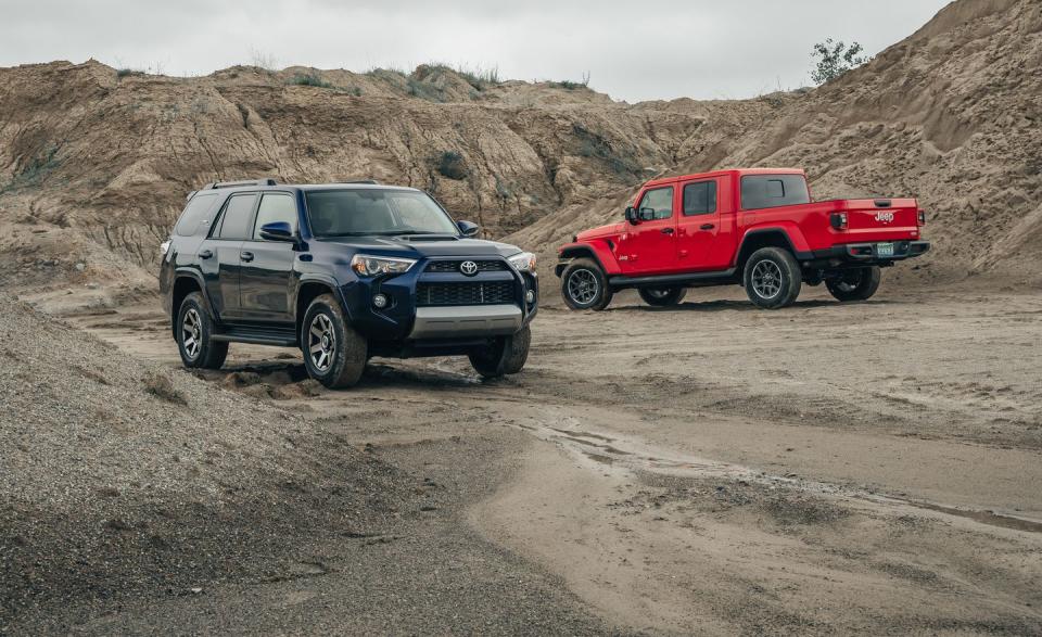 Photos of the 2020 Jeep Gladiator and 2019 Toyota 4Runner