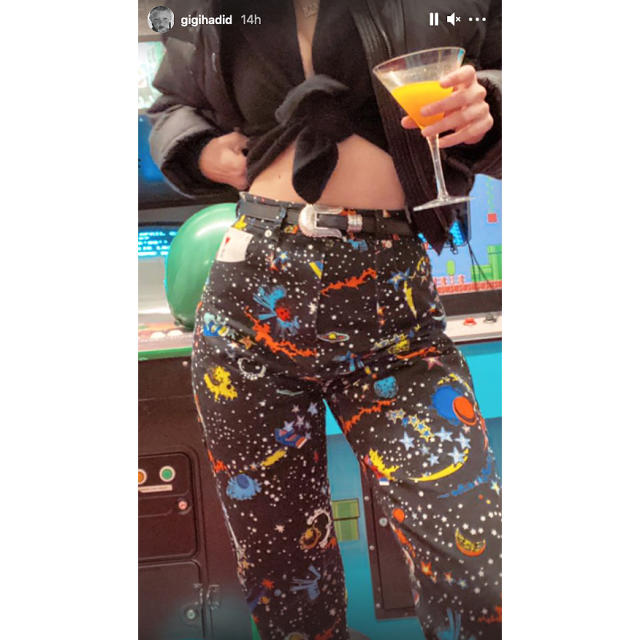 Gigi Hadid's Louis Vuitton Galaxy Pants For Zayn's Birthday