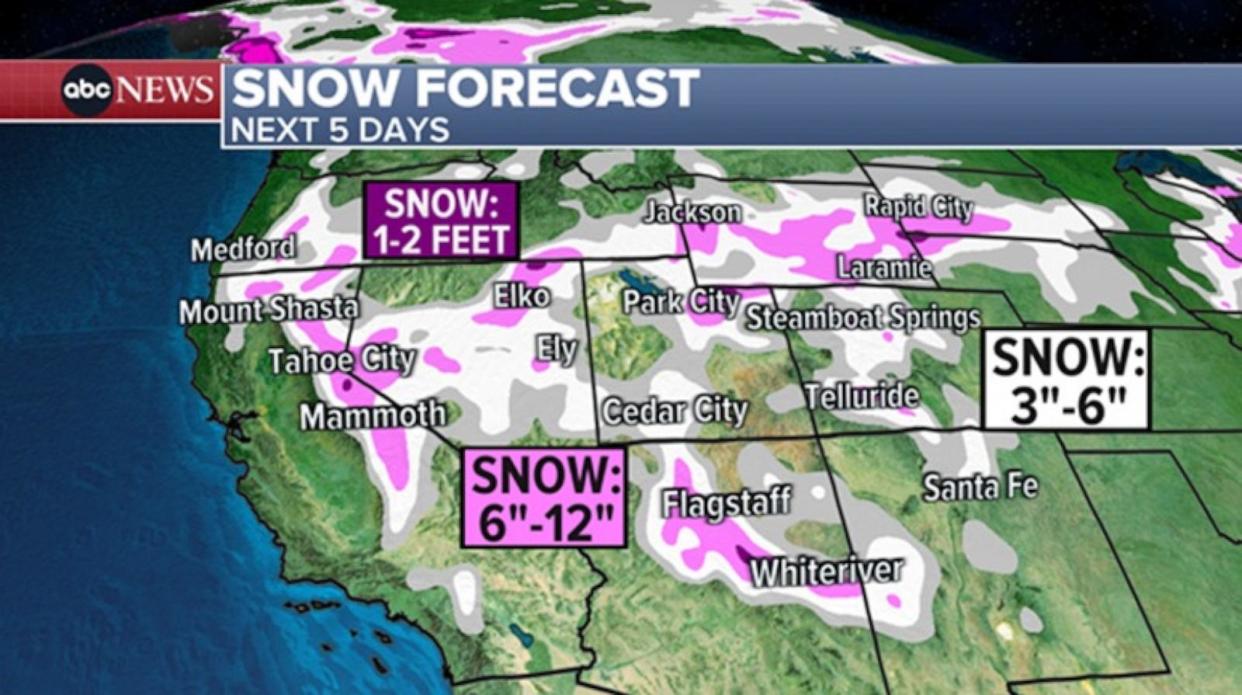 PHOTO: snow forecast weather graphic (ABC News)