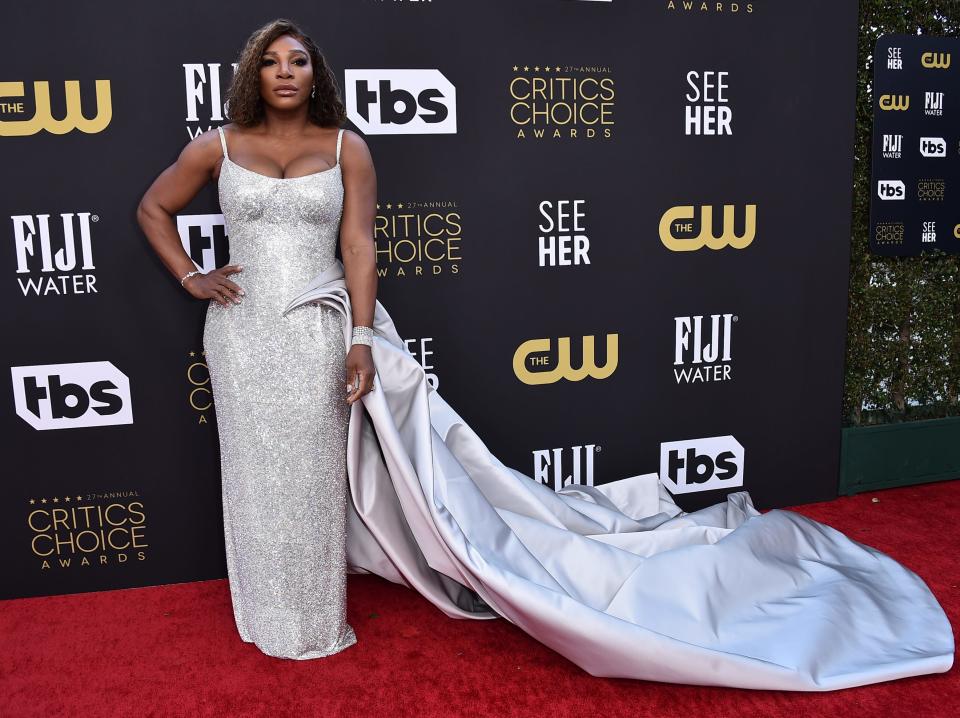 Serena Williams arrives at the 27th annual Critics Choice Awards on Sunday, March 13, 2022.