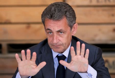 File photo of Nicolas Sarkozy, head of France's Les Republicains political party and former French president, who attended a meeting with farmers at a farm in Kriegsheim near Strasbourg, France, July 9, 2016. REUTERS/Vincent Kessler/File Photo