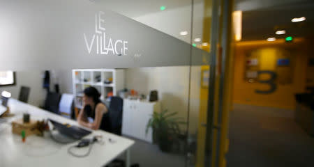 A view shows a working space at Le Village by CA, a value-creating start-up incubator of banking group Credit Agricole, in Paris, France, July 7, 2017. REUTERS/Gonzalo Fuentes