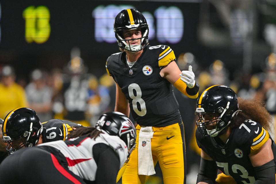 Pittsburgh Steelers quarterback Kenny Pickett (8) was one of the standouts of the NFL preseason. (Photo by Rich von Biberstein/Icon Sportswire via Getty Images)