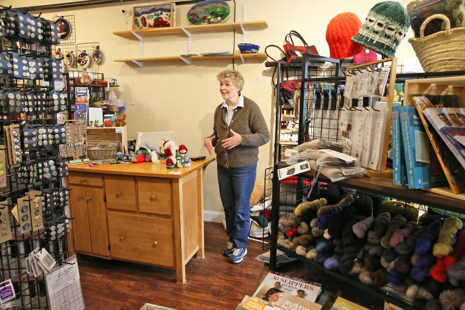 Susan Rice, owner of Bartlettyarns in Rochester, seen Monday, June 5, 2023, says the shop offers instructional classes.