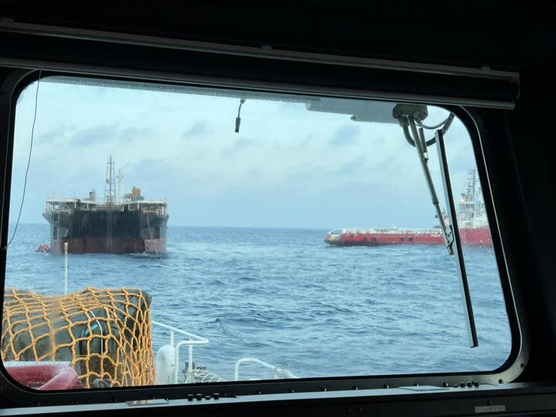 海巡署在澎湖海域已找到KYOTO貨輪。（海巡署提供）