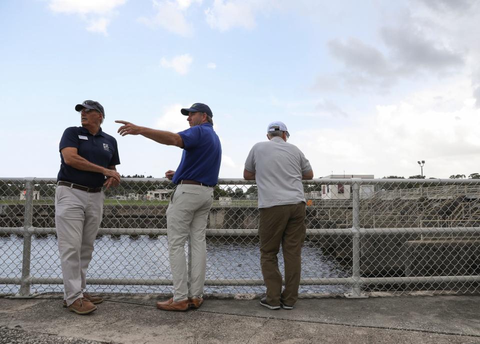 Leaders from the Everglades Foundation and the Florida Oceanographic Society met at the St. Lucie Lock and Dam to discuss the "imminent" blue-green algae discharges from Lake Okeechobee on Tuesday, July 25, 2023, in Martin County.