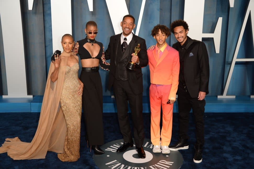 Will Smith, Trey Smith, Jaden Smith, Willow Smith and Jada Pinkett Smith