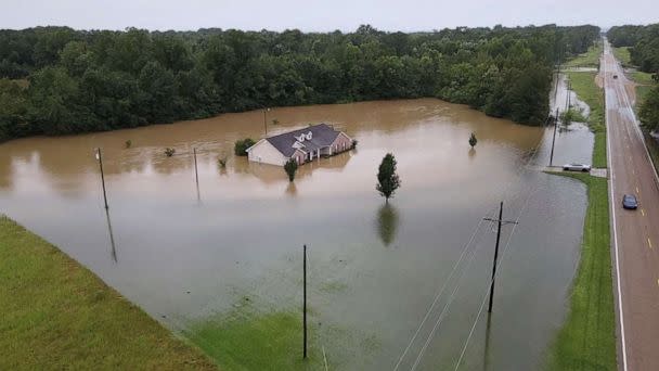 PHOTO: A building is submerged amid flooding in Canton, Miss., Aug. 24, 2022. (Tommy Keith Grant via Reuters)