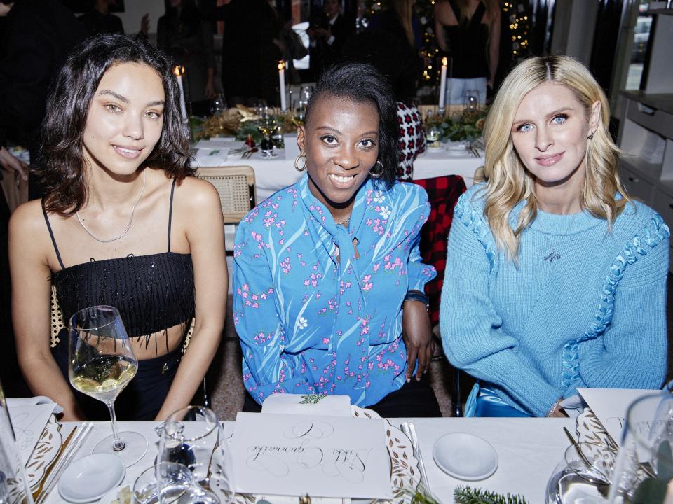 Rae Rodriguez, Nikki Ogunnaike, and Nicky Hilton at Manolo Blahnik’s festive luncheon in New York on Dec. 6, 2022. - Credit: Via Manolo Blahnik