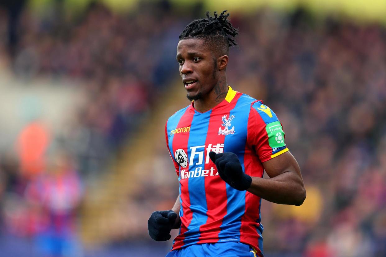 Talisman: Zaha scored twice as Palace beat rivals Brighton at Selhurst on Saturday: Getty Images