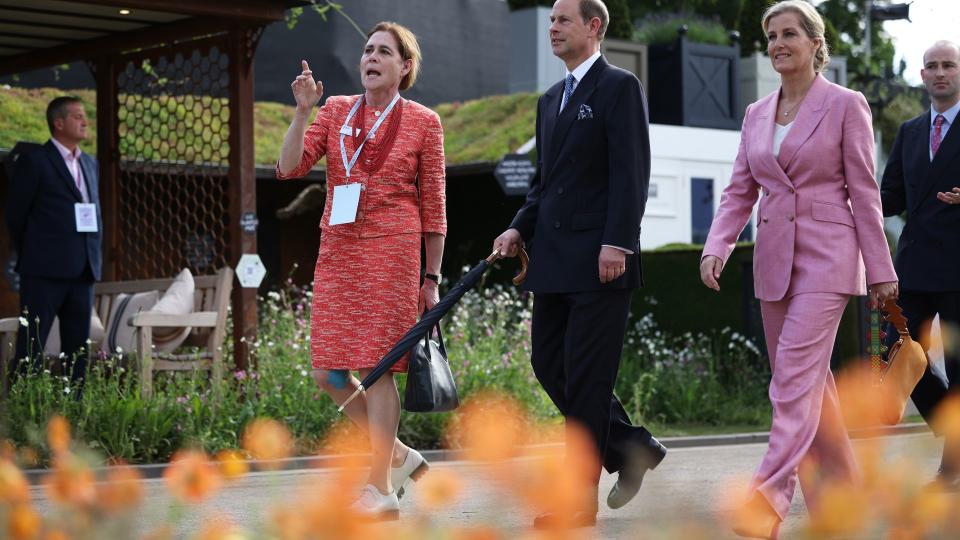 The royal's striking pink power suit is by Gabriela Hearst