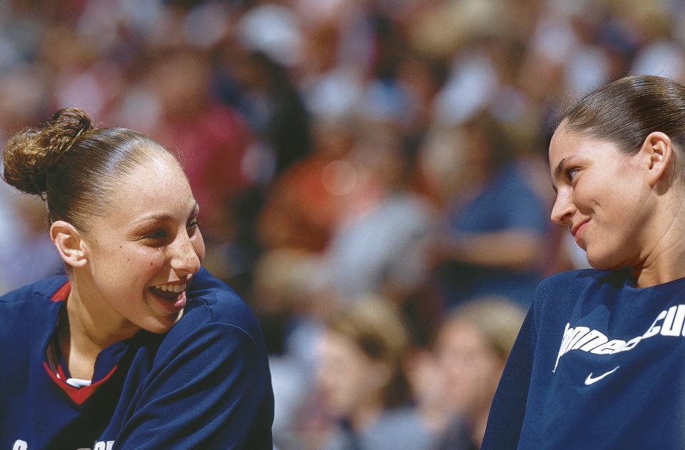 Taurasi and Sue Bird at UConn in 2022