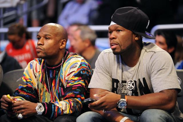 Floyd Mayweather and 50 Cent spotted at Kings Playoffs Game 2