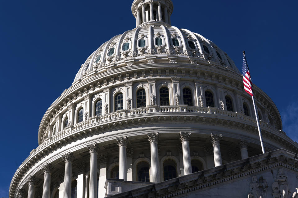 FILE - The Capitol Dome is seen as lawmakers prepare to depart for the holiday recess, at the Capitol in Washington, Thursday, Dec. 14, 2023. A chaotic year for the House is coming to a close with more Democrats than Republicans deciding to leave the chamber, a disparity that could have major ramifications in next year's elections. (AP Photo/J. Scott Applewhite, File)