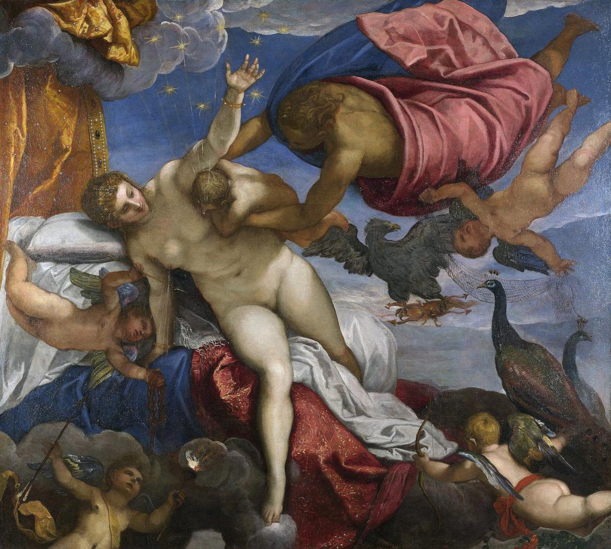 'El origen de la Vía Láctea', el mito griego pintado por Jacopo Tintoretto. <a href="https://www.nationalgallery.org.uk/paintings/jacopo-tintoretto-the-origin-of-the-milky-way" rel="nofollow noopener" target="_blank" data-ylk="slk:The National Gallery;elm:context_link;itc:0;sec:content-canvas" class="link ">The National Gallery</a>